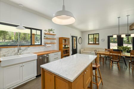 Modern smart bulbs installed in home lighting fixtures with warm ambient glow