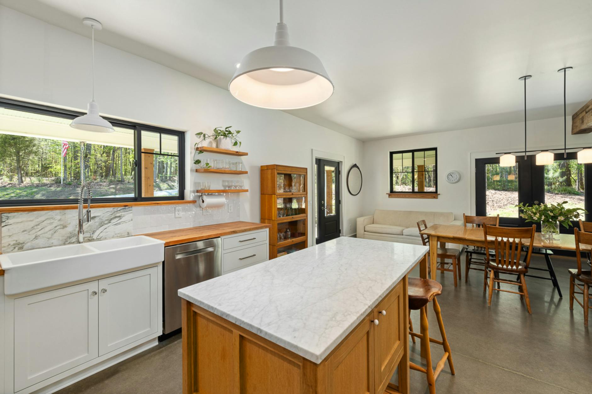 Modern smart bulbs installed in home lighting fixtures with warm ambient glow