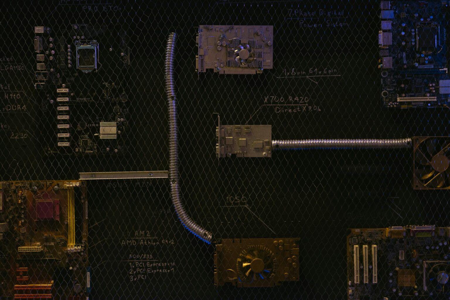 Close-up view of a single-board computer with various ports and components visible