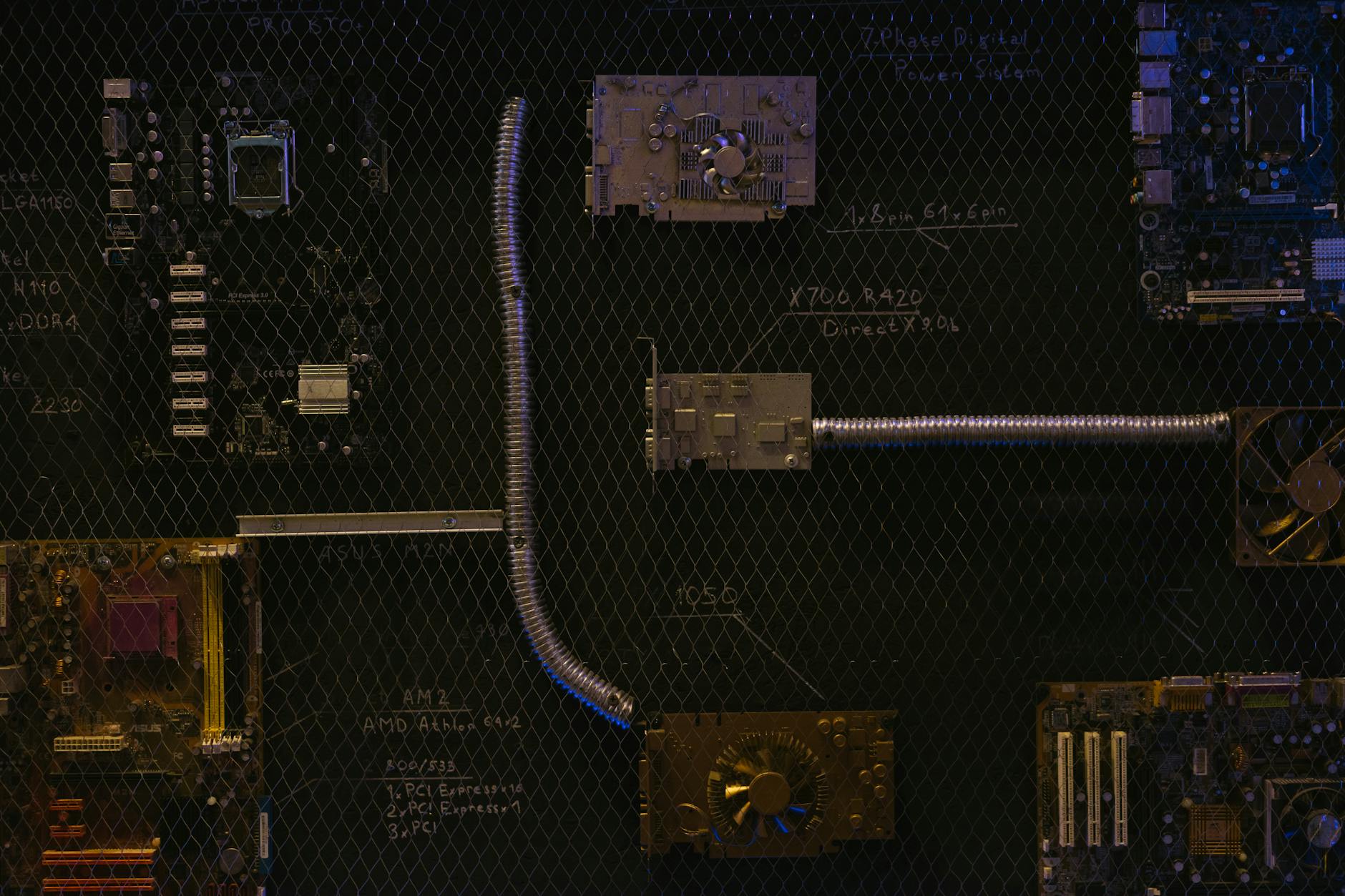 Close-up view of a single-board computer with various ports and components visible