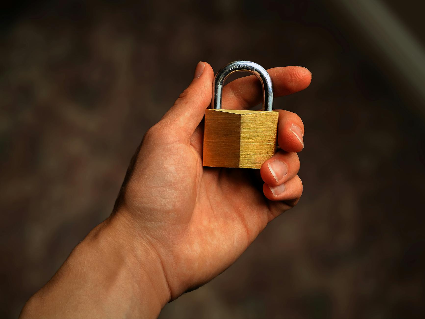 Digital security concept with padlock and technology elements