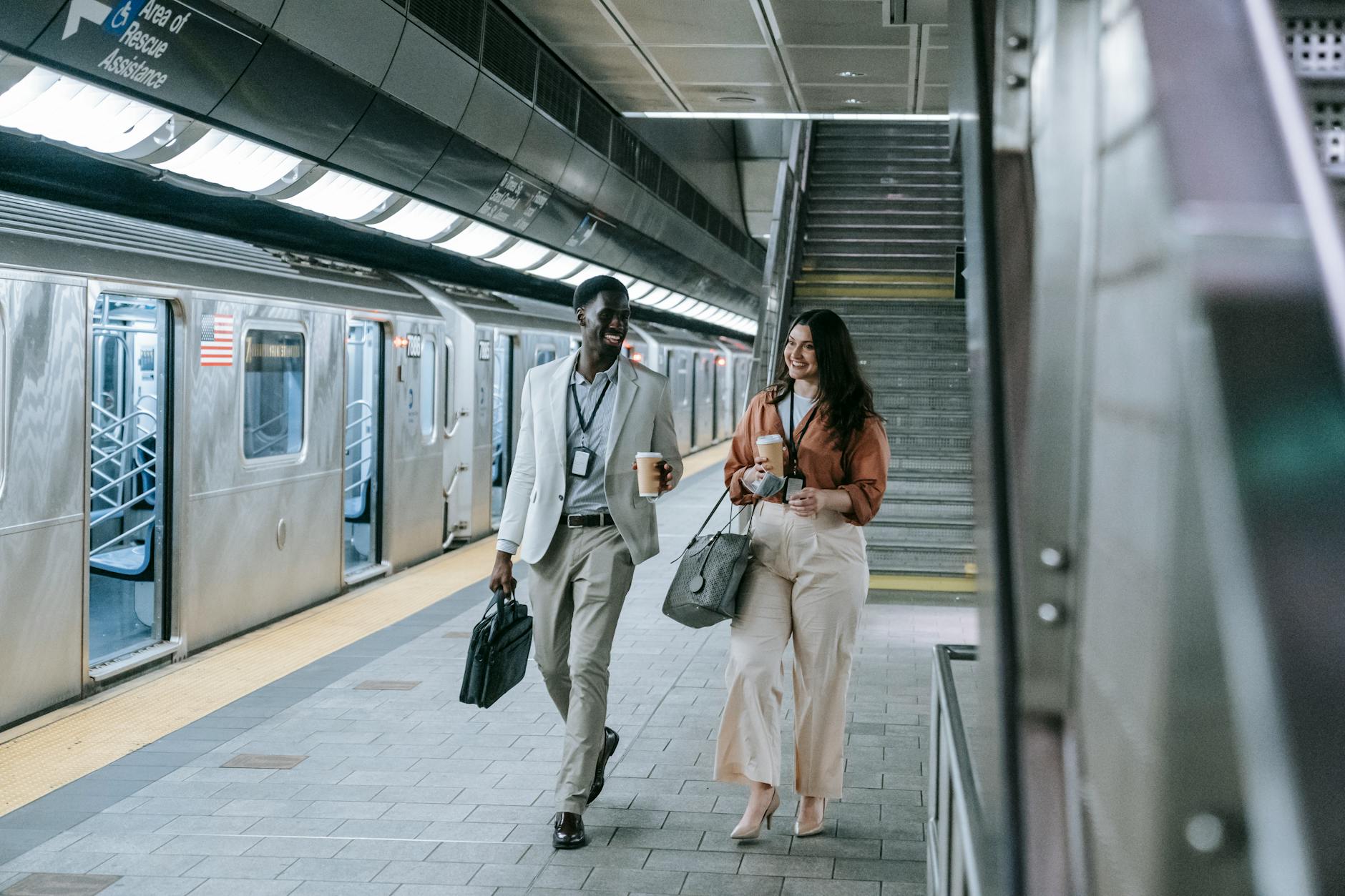 Person carrying professional backpack in urban business setting