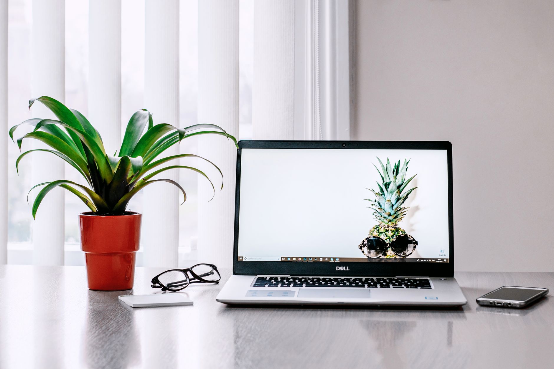 Person using a laptop at a home desk to manage digital records