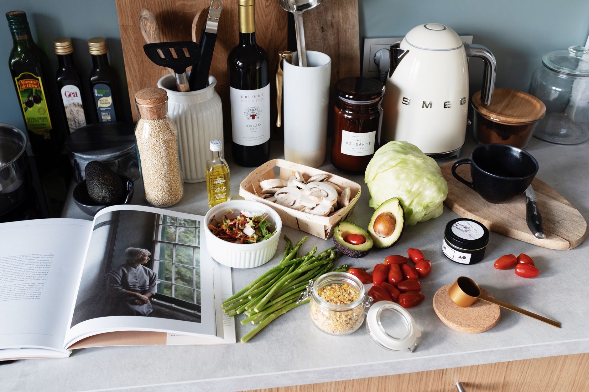 An open recipe book with organized handwritten notes and ingredient lists