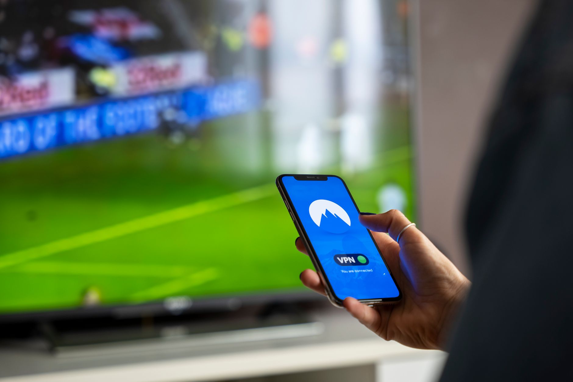 A television screen displaying a streaming media library interface
