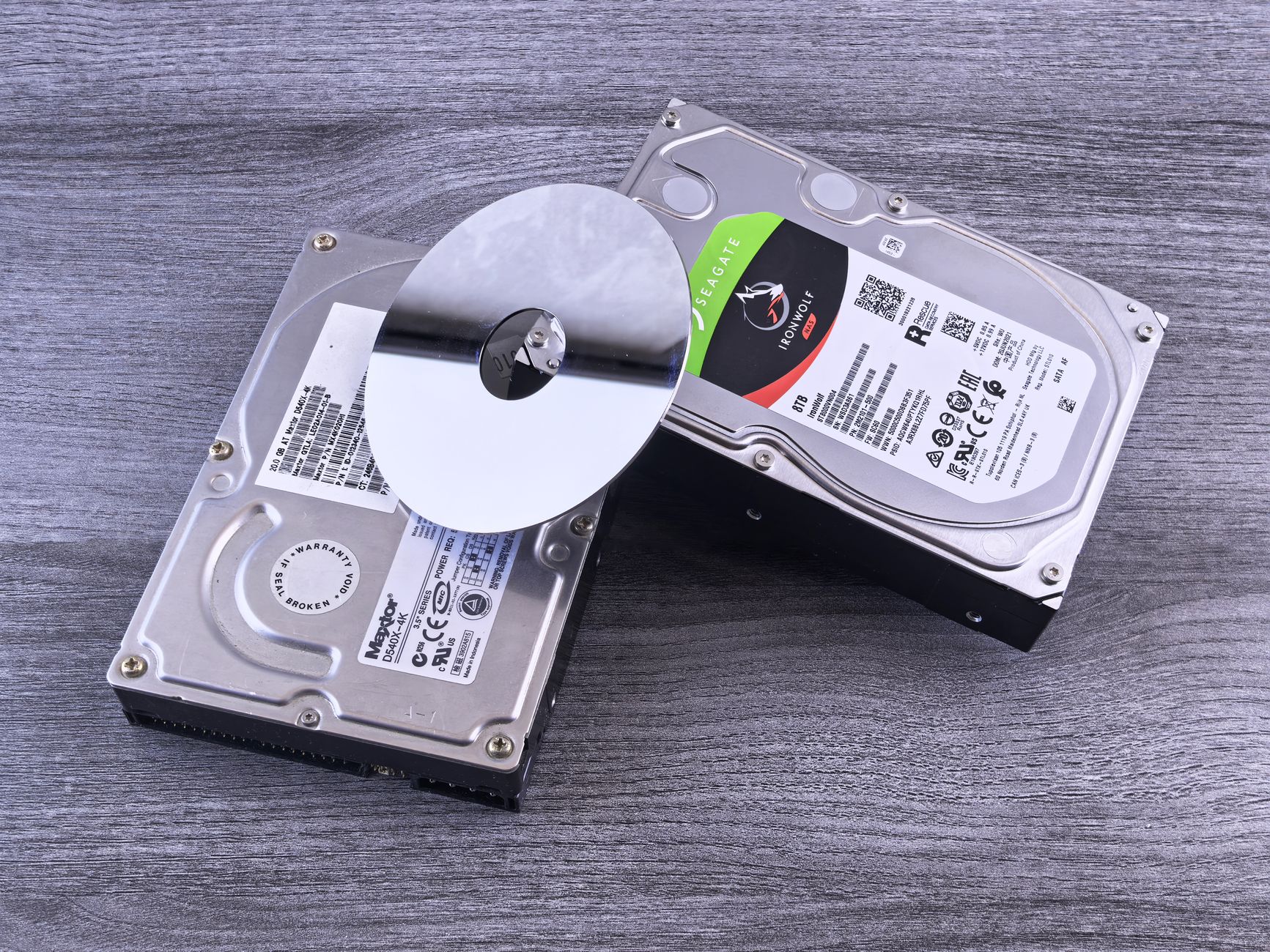 Laptop connected to external hard drive for local file backup and syncing