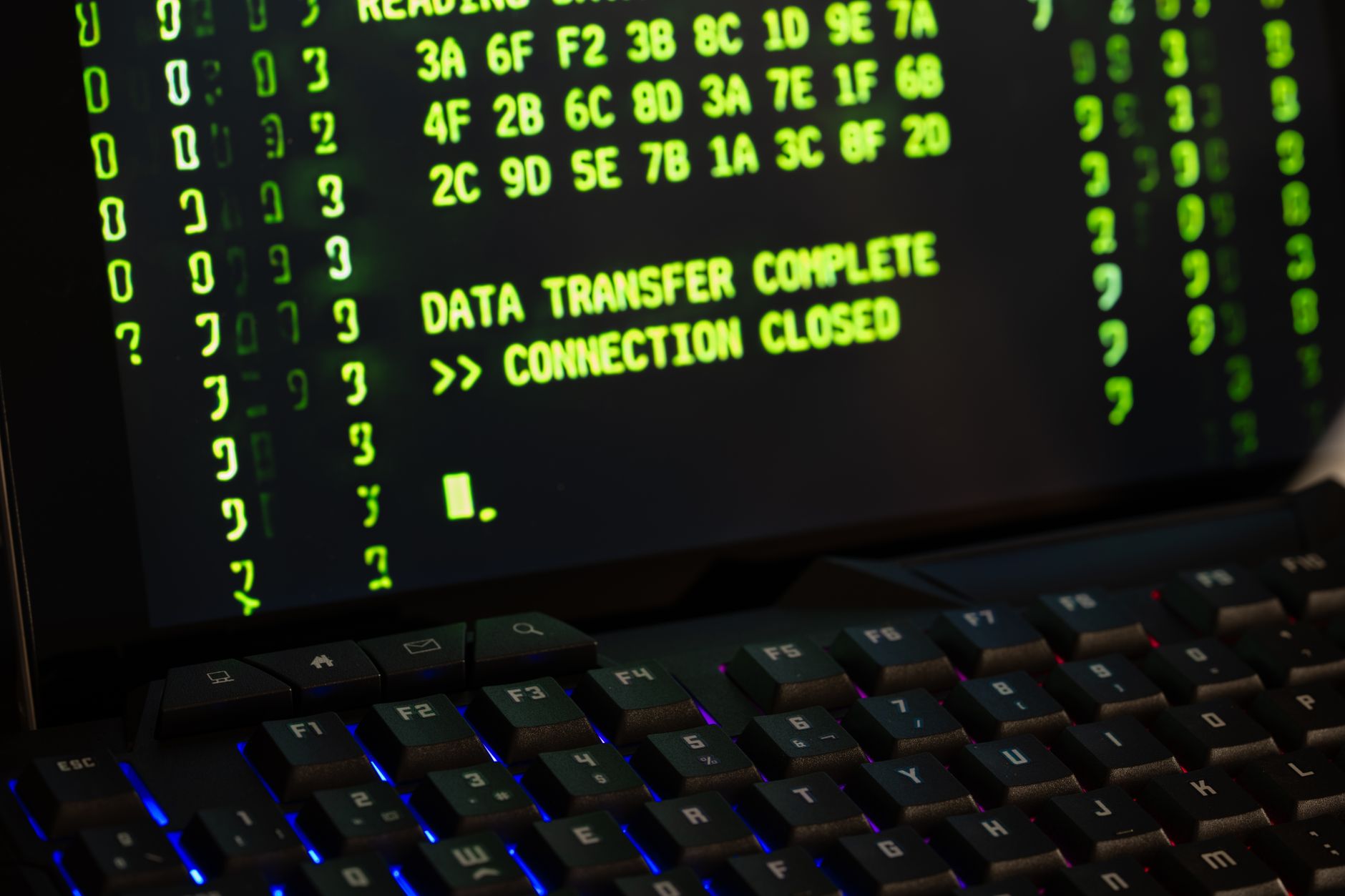 Laptop screen showing a secure encrypted network connection