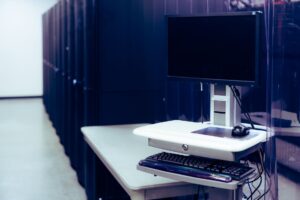 A home server setup with a small computer running self-hosted services