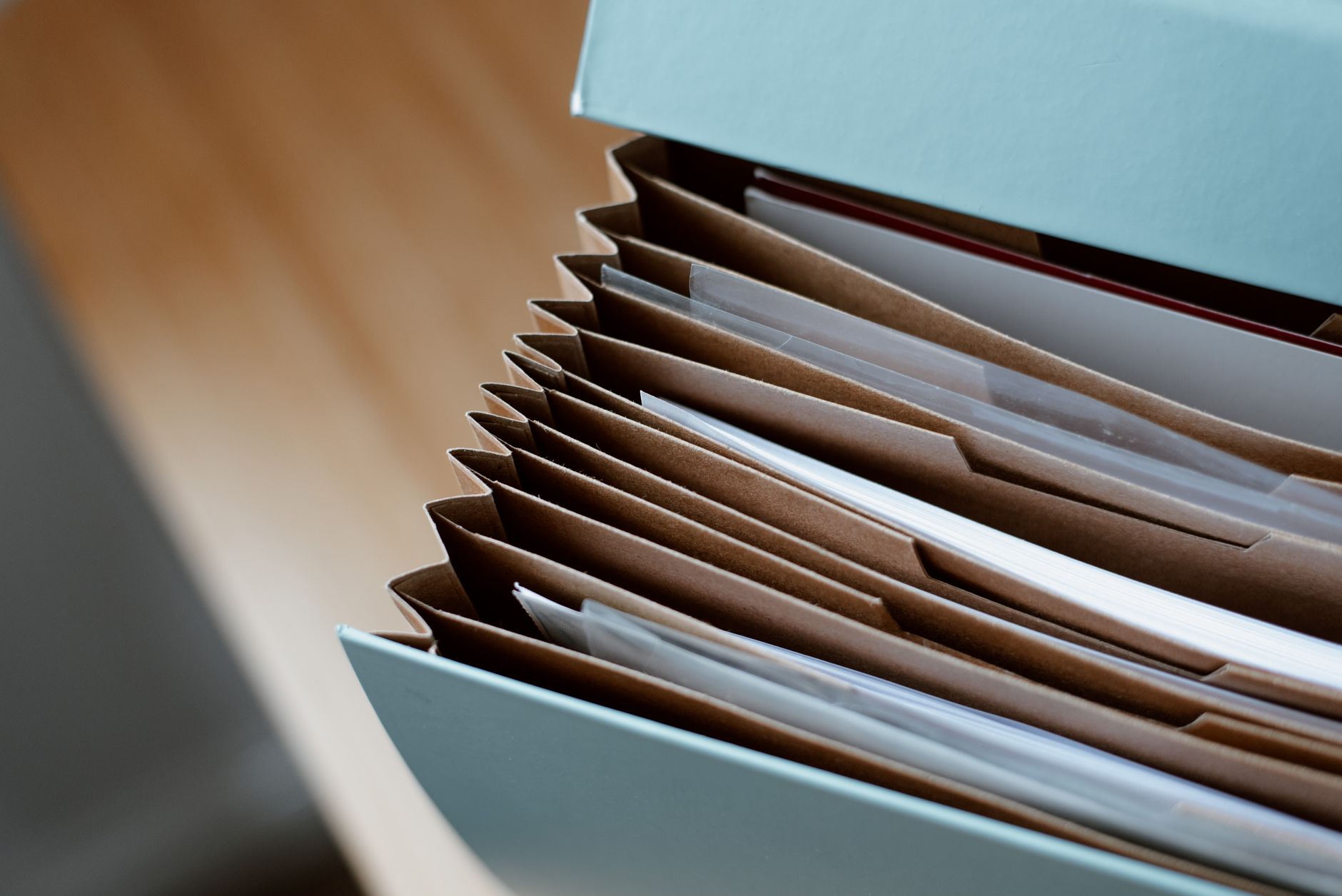 Organized file folders representing digital file management and sync