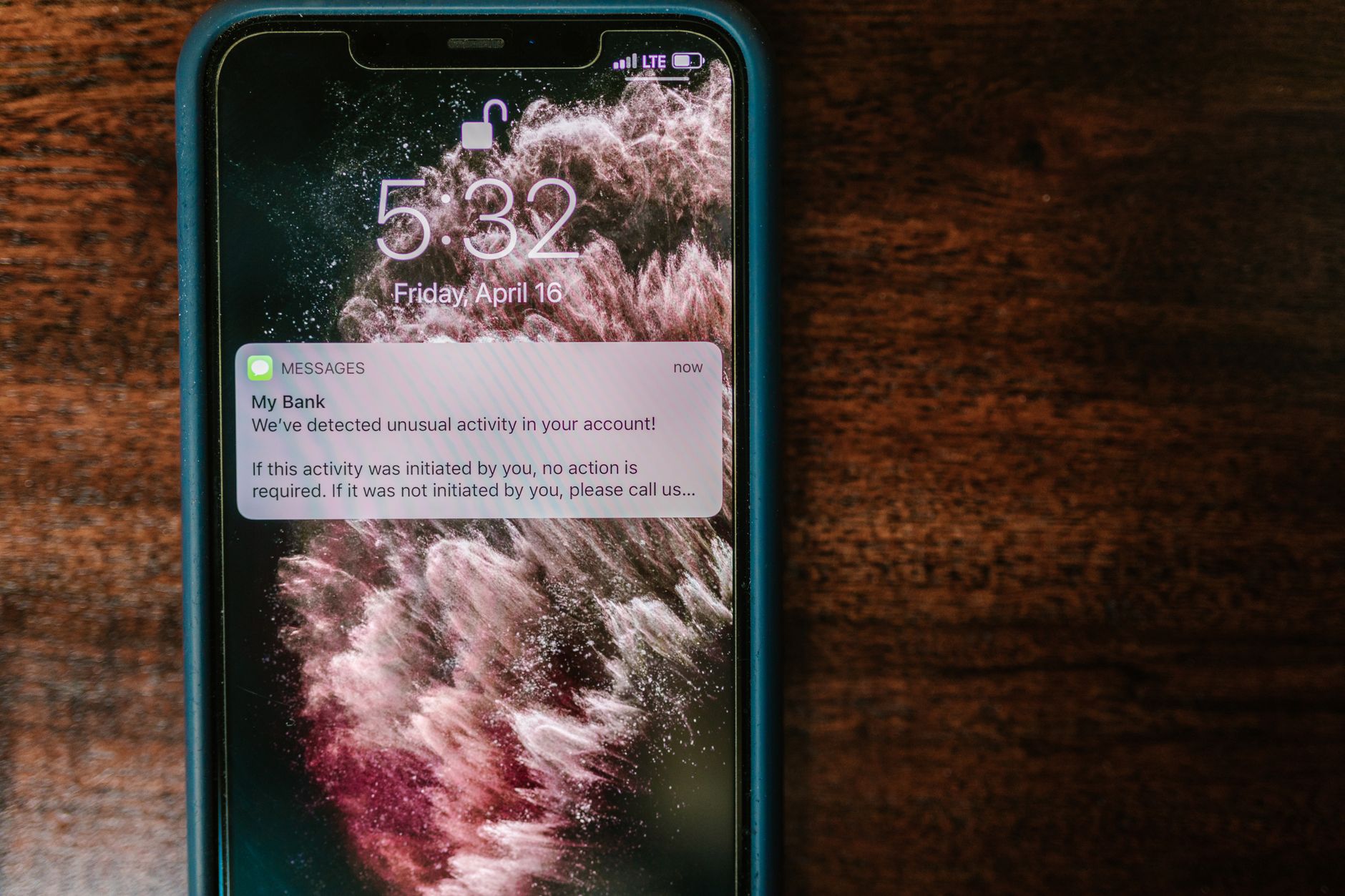 Smartphone screen showing push notification alerts