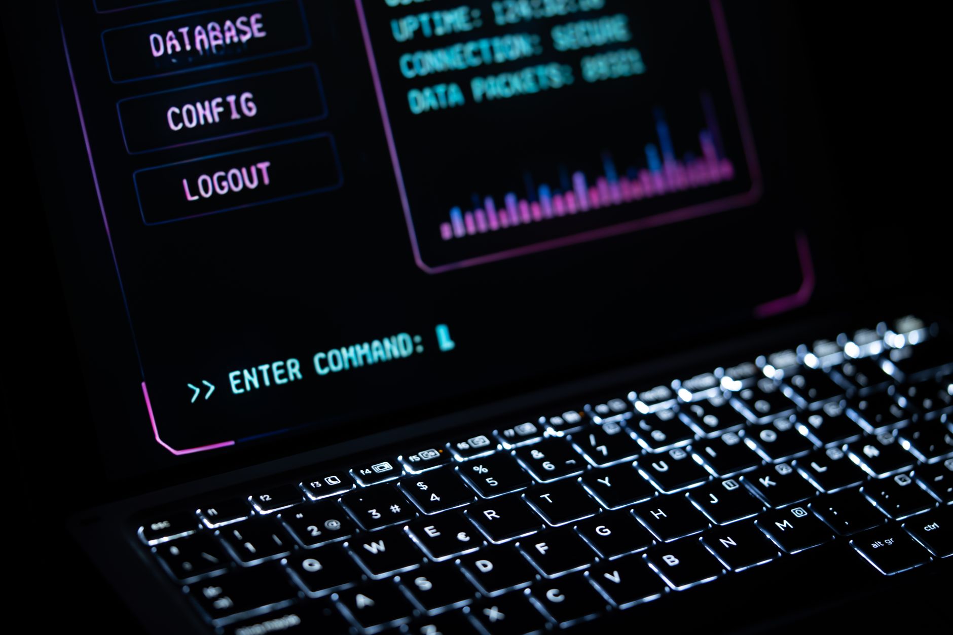 Developer working in a terminal window on a laptop screen