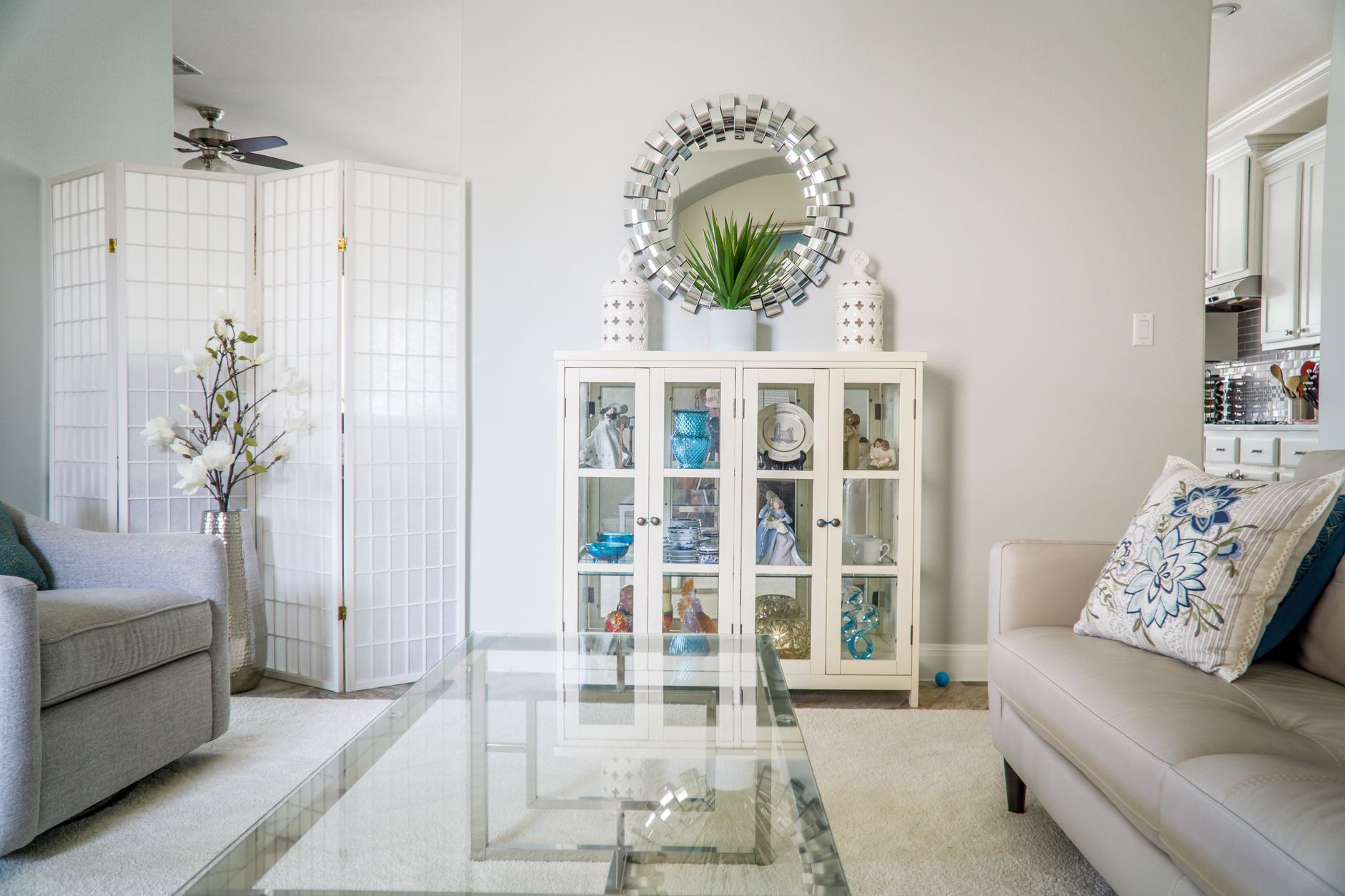 Organized home storage shelves with labeled boxes and household items