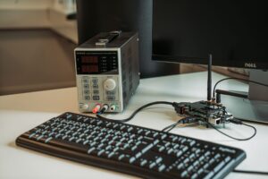 A Raspberry Pi single-board computer on a desk, commonly used to run Pi-hole as a DNS ad blocker