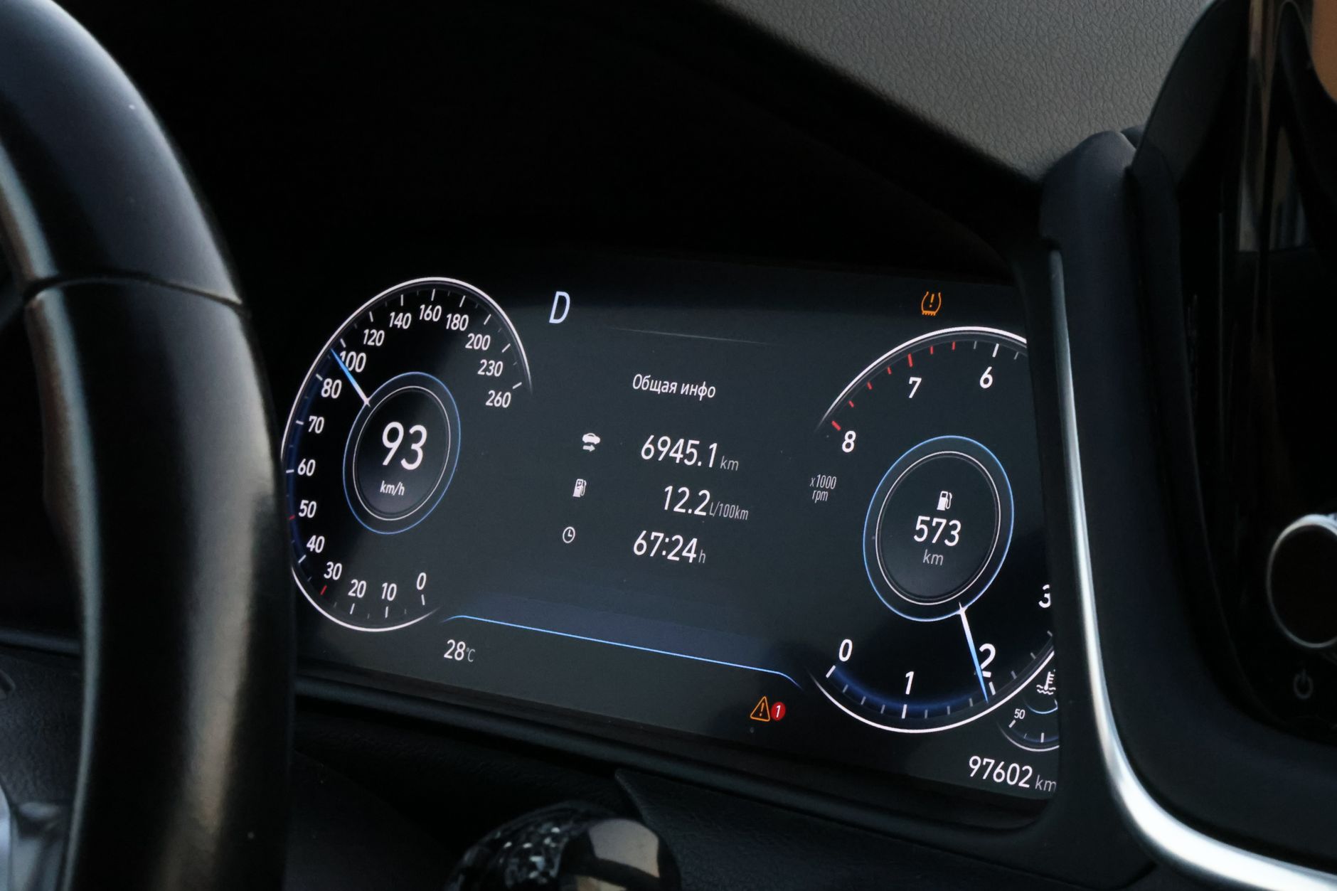 A computer monitor displaying a web dashboard interface with tiles and widgets